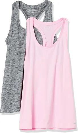 Amazon Essentials Women's Active Quick Dry Tech Stretch Racerback Tank Top (Available in Plus Size), Multipacks