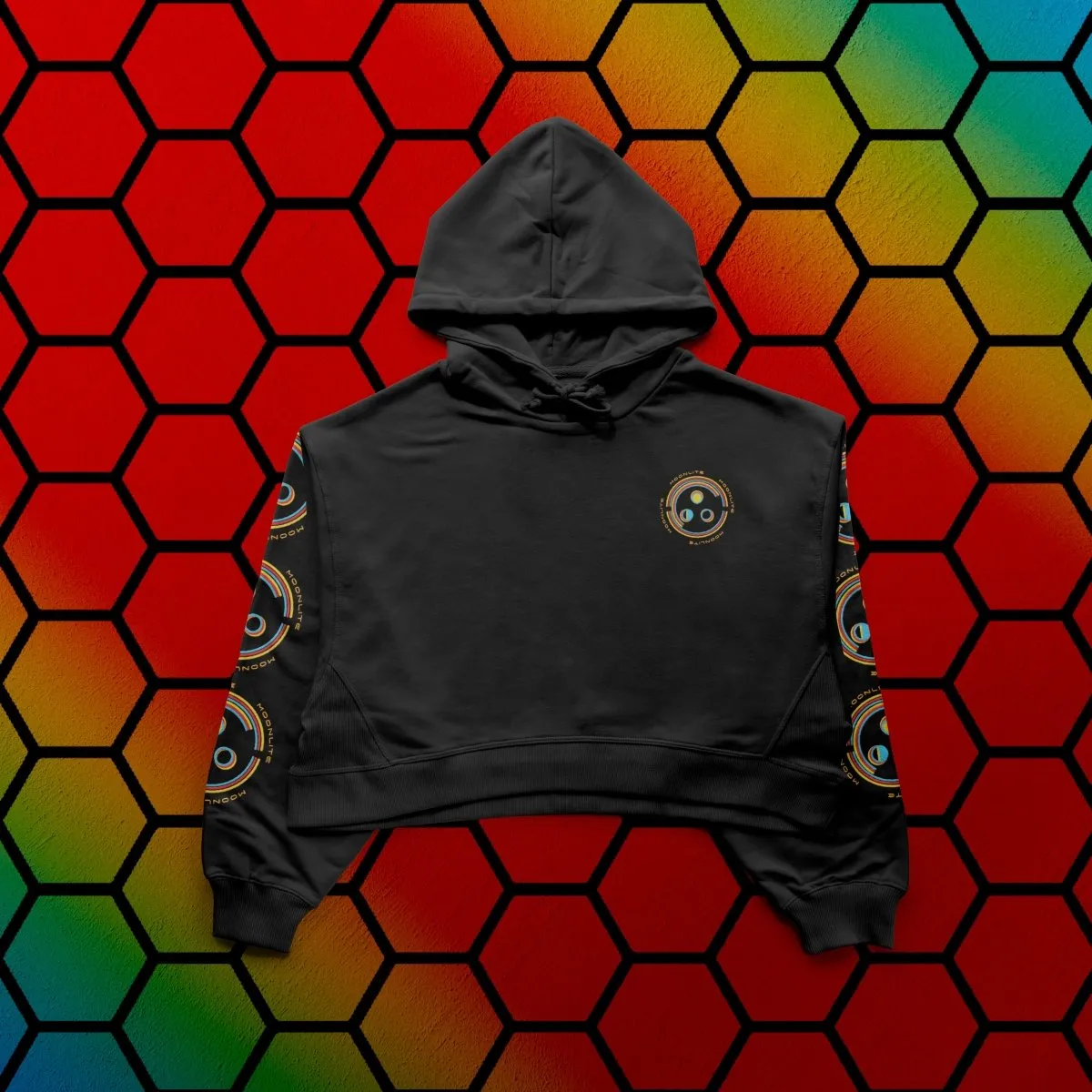 Anaglyphic Logo Cropped Hoodie
