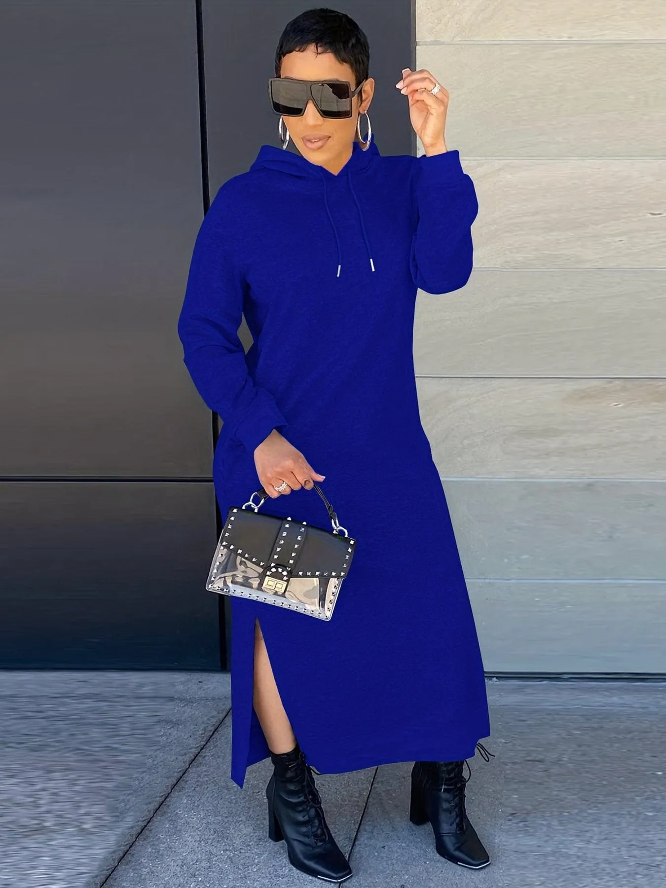 Casual Chic Versatile Drawstring Split Maxi Dress