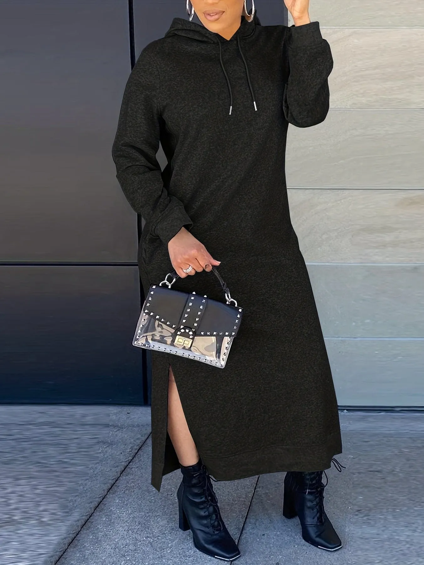 Casual Chic Versatile Drawstring Split Maxi Dress