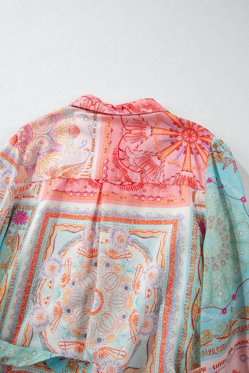 Chic Pink Patchwork Print Plus Size Dress