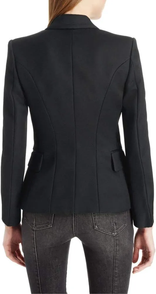 chouyatou Women's Vintage Double Breasted Slim Fit Dress Suit Blazer Jacket