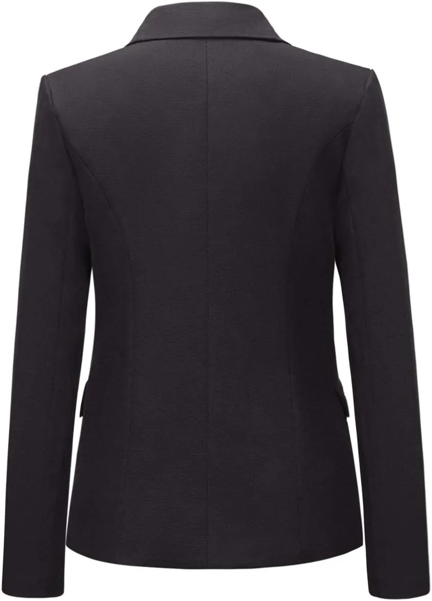 chouyatou Women's Vintage Double Breasted Slim Fit Dress Suit Blazer Jacket