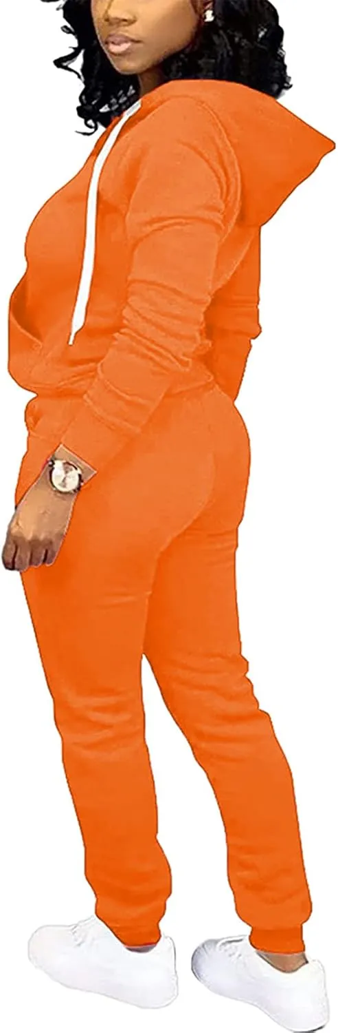 CLOCOR Track Suits for Women Set - Casual 2 Piece Outfits Sweatsuit Pocket Hoodies Long Sleeve with Patchwork Pants Set