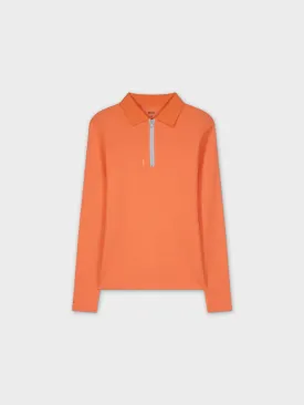 COLORED ZIPPER TEE-TANGERINE/LIGHT BLUE