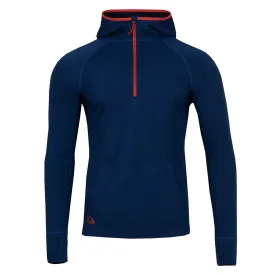 Mens Terreng Merino Blend Half Zip Hoodie (Navy)