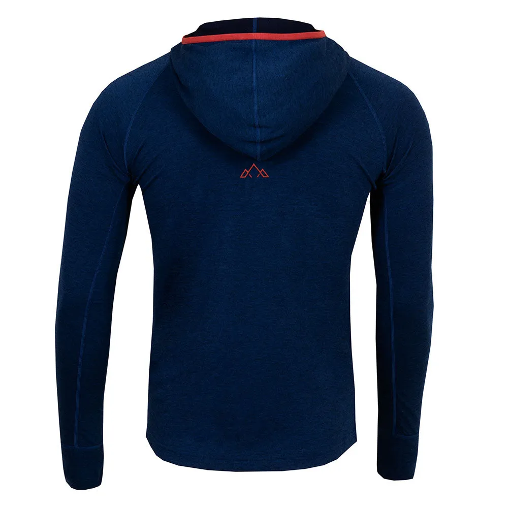 Mens Terreng Merino Blend Half Zip Hoodie (Navy)