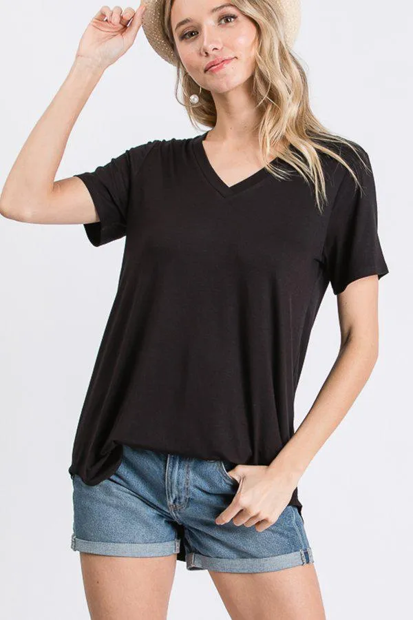 "Basic B" Short Sleeve V Neck