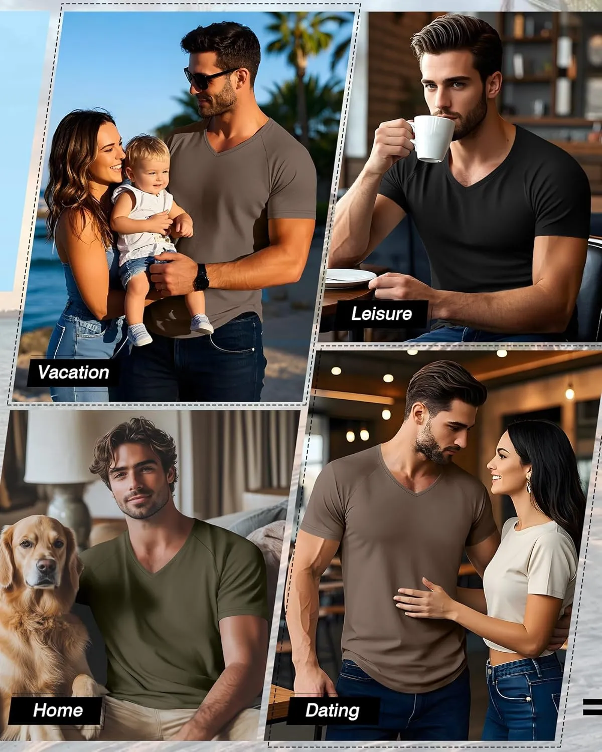 Riyiper 3 Pack Men's V Neck T-Shirts Short Sleeve Curved Hem Casual Shirts Raglan Soft Basic Tee 2025 Summer Clothes