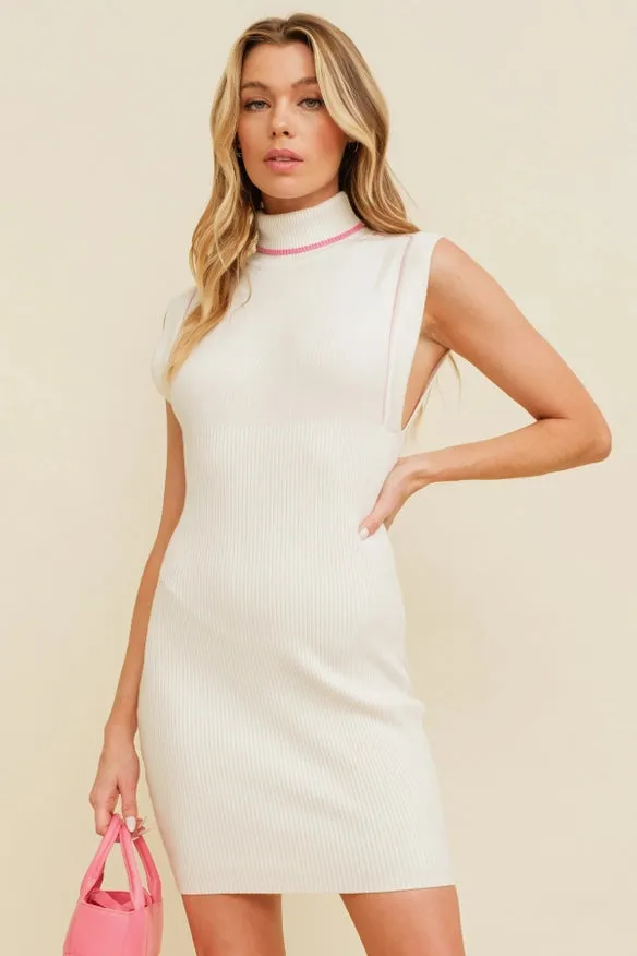 Sleeveless Knit Bodycon Mini Dress.