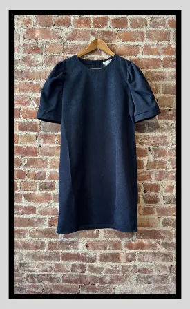 Structured Short-Sleeve Shift Dress