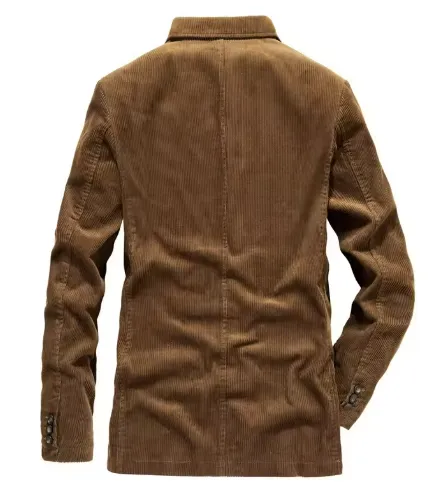 Stylish Men's Corduroy Blazer with Buttoned Design