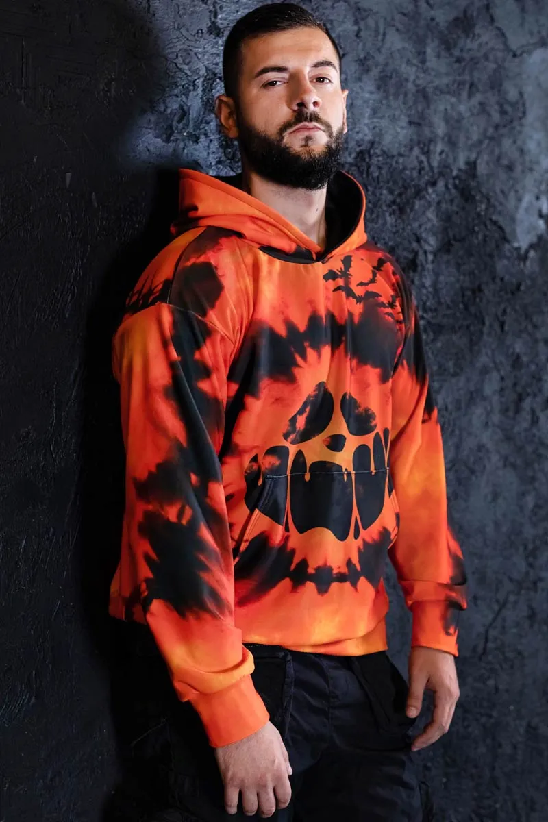 Tie Dye Pumpkin Men Hoodie