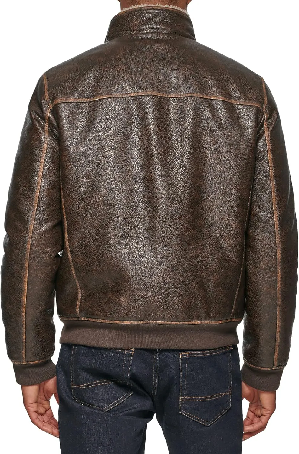 Tommy Hilfiger Men's Faux Leather Bomber Jacket