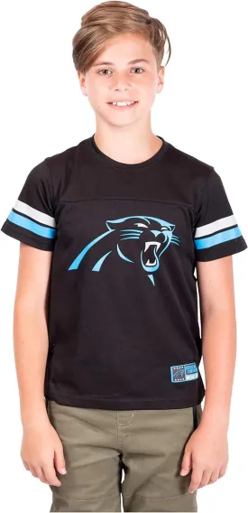 Ultra Game NFL Official Youth Super Soft Game Day Mesh Jersey Shirt, Carolina Panthers, Team Color|Carolina Panthers