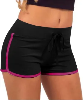 Womens Running Active Gym Shorts Yoga Short Pants Lightweight Drawstring Soft Stretchy Summer Slim Fit Lounge Shorts