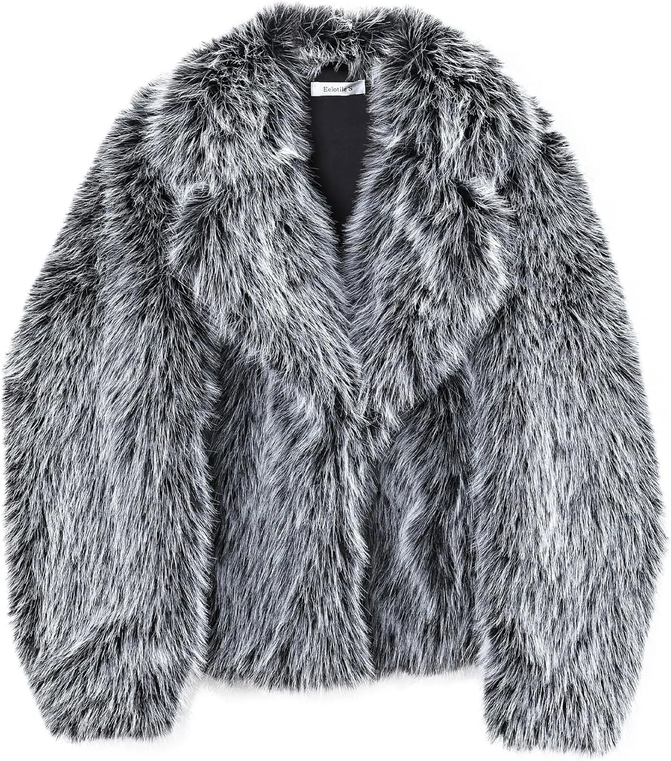 Women's Winter Faux Fur Coat Open Front Pockets Long Sleeve Fluffy Jacket