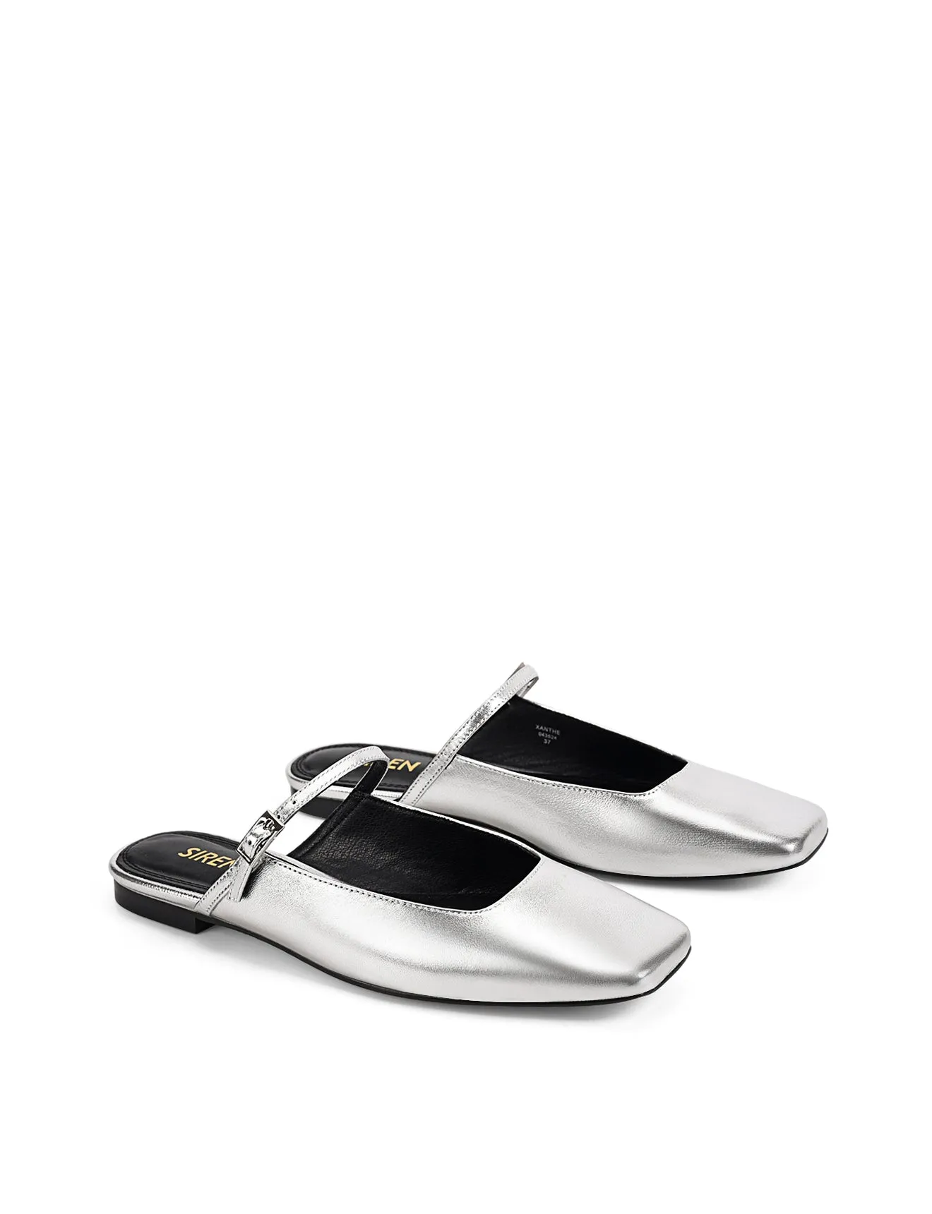 Xanthe Mary Jane Mules - Silver Metallic Leather