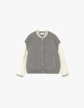 Xirena Varsity Jacket in Gravel Chalk